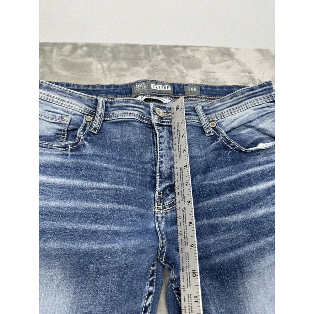 Buckle BKE Jeans Mens 36R Carter Blue Denim Casual Pants Whiskers Straight Leg